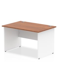 Dynamic Impulse 1200 x 800mm Straight Office Desk Walnut Top White Panel End Leg TT000001