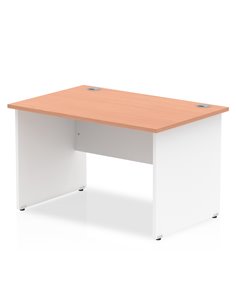 Dynamic Impulse 1200 x 800mm Straight Office Desk Beech Top White Panel End Leg TT000003