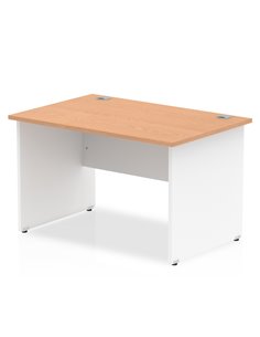 Dynamic Impulse 1200 x 800mm Straight Office Desk Oak Top White Panel End Leg TT000005