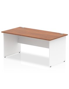Dynamic Impulse 1600 x 800mm Straight Office Desk Walnut Top White Panel End Leg TT000013