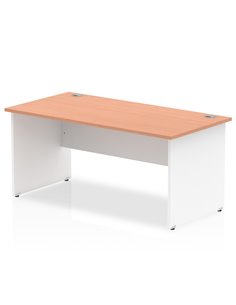Dynamic Impulse 1800 x 800mm Straight Office Desk Beech Top White Panel End Leg TT000021