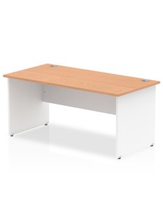 Dynamic Impulse 1800 x 800mm Straight Office Desk Oak Top White Panel End Leg TT000023