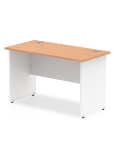 Dynamic Impulse 800 x 600mm Straight Office Desk Oak Top White Panel End Leg TT000077