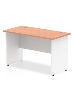 Dynamic Impulse 1000 x 600mm Straight Office Desk Beech Top White Panel End Leg TT000081