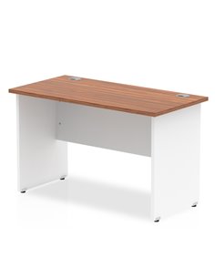 Dynamic Impulse 1200 x 600mm Straight Office Desk Walnut Top White Panel End Leg TT000085