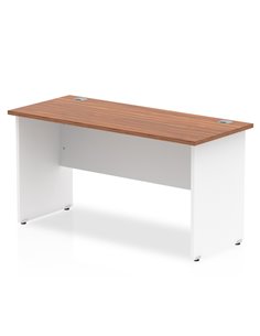 Dynamic Impulse 1400 x 600mm Straight Office Desk Walnut Top White Panel End Leg TT000091