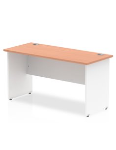 Dynamic Impulse 1400 x 600mm Straight Office Desk Beech Top White Panel End Leg TT000093