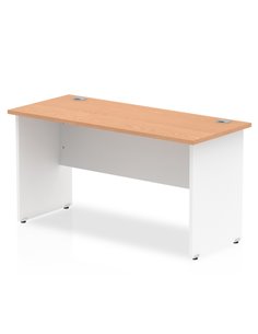 Dynamic Impulse 1400 x 600mm Straight Office Desk Oak Top White Panel End Leg TT000095