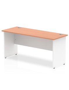 Dynamic Impulse 1600 x 600mm Straight Office Desk Beech Top White Panel End Leg TT000099