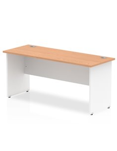 Dynamic Impulse 1600 x 600mm Straight Office Desk Oak Top White Panel End Leg TT000101