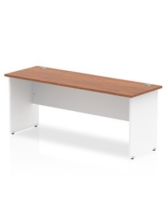 Dynamic Impulse 1800 x 600mm Straight Office Desk Walnut Top White Panel End Leg TT000103