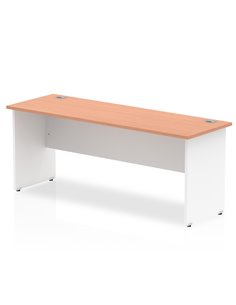 Dynamic Impulse 1800 x 600mm Straight Office Desk Beech Top White Panel End Leg TT000105