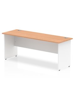 Dynamic Impulse 1800 x 600mm Straight Office Desk Oak Top White Panel End Leg TT000107
