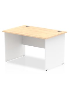 Dynamic Impulse 1200 x 800mm Straight Office Desk Maple Top White Panel End Leg TT000109