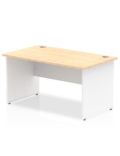 Dynamic Impulse 1400 x 800mm Straight Office Desk Maple Top White Panel End Leg TT000110