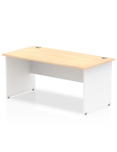 Dynamic Impulse 1800 x 800mm Straight Office Desk Maple Top White Panel End Leg TT000112