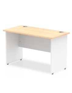 Dynamic Impulse 1200 x 600mm Straight Office Desk Maple Top White Panel End Leg TT000123