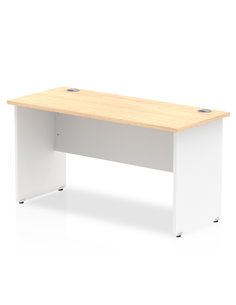 Dynamic Impulse 1400 x 600mm Straight Office Desk Maple Top White Panel End Leg TT000124
