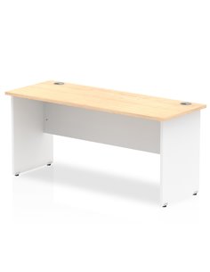 Dynamic Impulse 1600 x 600mm Straight Office Desk Maple Top White Panel End Leg TT000125
