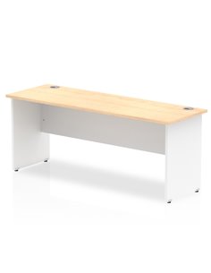 Dynamic Impulse 1800 x 600mm Straight Office Desk Maple Top White Panel End Leg TT000126