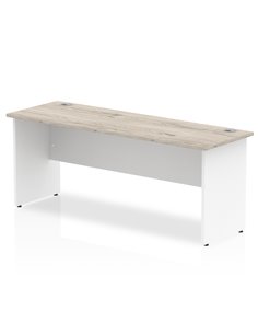 Dynamic Impulse 1800 x 600mm Straight Office Desk Grey Oak Top White Panel End Leg TT000152