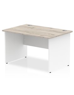 Dynamic Impulse 1200 x 800mm Straight Office Desk Grey Oak Top White Panel End Leg TT000153