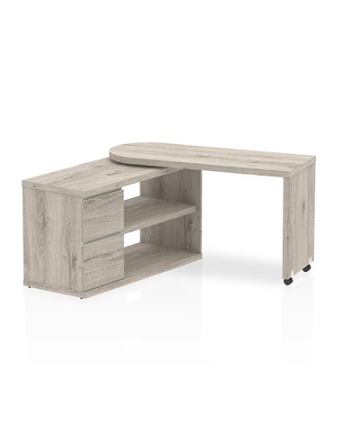 Dynamic Fleur Smart Storage Office Desk Grey Oak HO00102