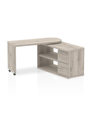 Dynamic Fleur Smart Storage Office Desk Grey Oak HO00102