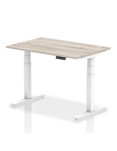 Dynamic Air 1200 x 800mm Height Adjustable Office Desk Grey Oak Top White Leg HA01162