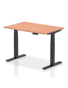 Dynamic Air 1200 x 800mm Height Adjustable Office Desk Beech Top Black Leg HA01185