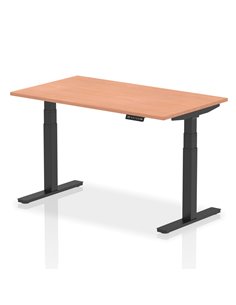 Dynamic Air 1400 x 800mm Height Adjustable Office Desk Beech Top Black Leg HA01186