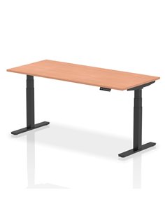 Dynamic Air 1800 x 800mm Height Adjustable Office Desk Beech Top Black Leg HA01188
