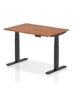 Dynamic Air 1200 x 800mm Height Adjustable Office Desk Walnut Top Black Leg HA01189