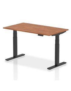 Dynamic Air 1400 x 800mm Height Adjustable Office Desk Walnut Top Black Leg HA01190