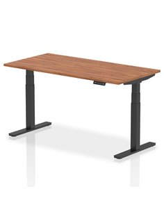 Dynamic Air 1600 x 800mm Height Adjustable Office Desk Walnut Top Black Leg HA01191