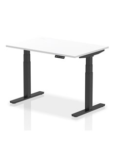 Dynamic Air 1200 x 800mm Height Adjustable Office Desk White Top Black Leg HA01193