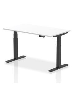 Dynamic Air 1400 x 800mm Height Adjustable Office Desk White Top Black Leg HA01194