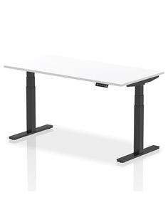 Dynamic Air 1600 x 800mm Height Adjustable Office Desk White Top Black Leg HA01195