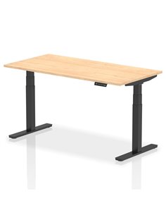 Dynamic Air 1600 x 800mm Height Adjustable Office Desk Maple Top Black Leg HA01199