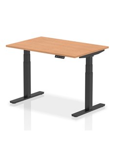 Dynamic Air 1200 x 800mm Height Adjustable Office Desk Oak Top Black Leg HA01201