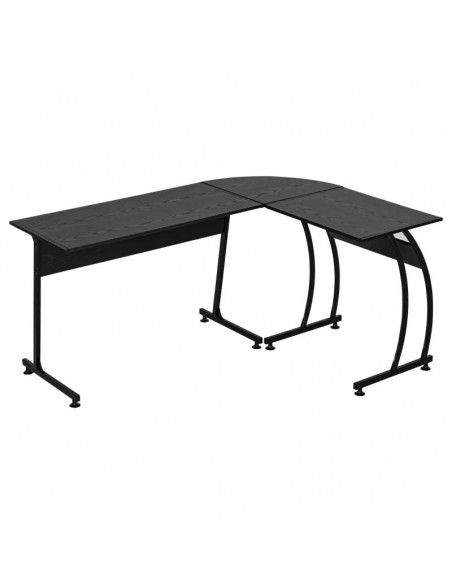 Homcom L-Shape Corner Computer Desk, Black - pic 7757 | FastDaddyshop