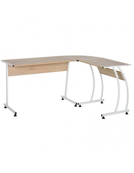 Homcom L-Shape Corner Computer Desk, Natural - pic 7759 | FastDaddyshop