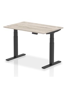 Dynamic Air 1200 x 800mm Height Adjustable Office Desk Grey Oak Top Black Leg HA01245