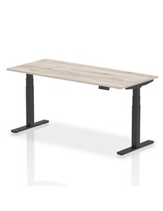 Dynamic Air 1800 x 800mm Height Adjustable Office Desk Grey Oak Top Black Leg HA01248