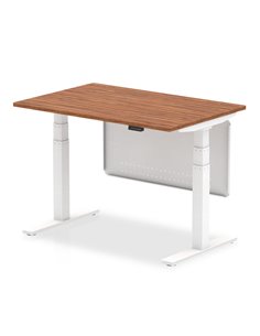 Dynamic Air Modesty 1200 x 800mm Height Adjustable Office Desk Walnut Top Modesty Panel HA01305