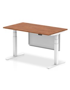 Dynamic Air Modesty 1400 x 800mm Height Adjustable Office Desk Walnut Top Modesty Panel HA01306