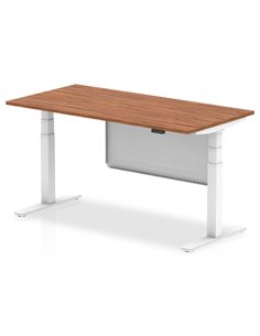 Dynamic Air Modesty 1600 x 800mm Height Adjustable Office Desk Walnut Top Modesty Panel HA01307