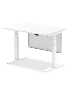 Dynamic Air Modesty 1200 x 800mm Height Adjustable Office Desk White Top Modesty Panel HA01309