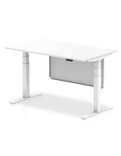 Dynamic Air Modesty 1400 x 800mm Height Adjustable Office Desk White Top Modesty Panel HA01310