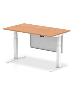 Dynamic Air Modesty 1400 x 800mm Height Adjustable Office Desk Oak Top Modesty Panel HA01318